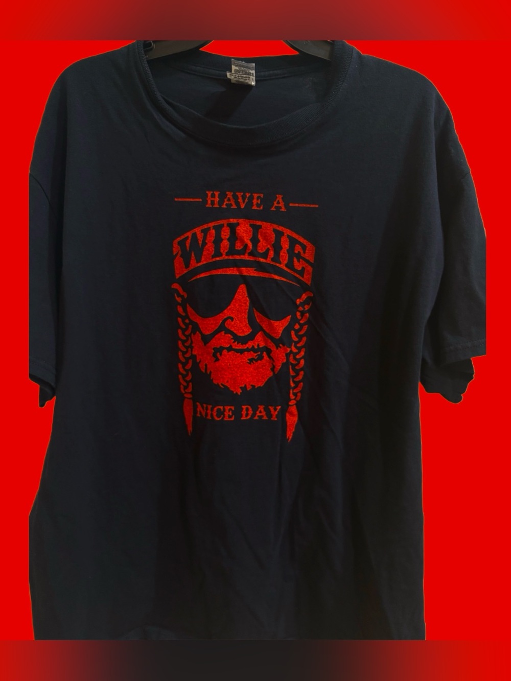 Willie Graphic Short-Sleeve Tee - Black with Red Print⭐️NWT⭐️